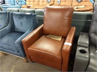 ADDISON BROWN FAUX LEATHER PUSHBACK RECLINER
