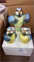 Goebel bluebird figurines mother and baby birds