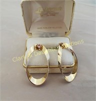 Goldtone earrings, 1 3/4"