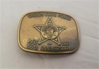 Brass Oregon State Police buckle