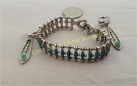 Faux silver and turquoise set