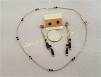 Onyx Set-Necklace & earrings