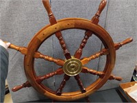Wooden Ship Wheel w/Brass Center-36 in.