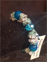 Chunky Blue Gemstone Stretch Bracelet