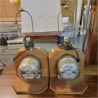 Electric Meter Lamps with Shades (2) Neat