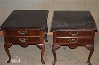 Pair of End-Tables 2 Drawer 21.5"x27.5"x22.5"