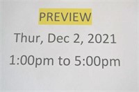 Preview:  Thurs Dec 2, 2021 1:00-5:00pm