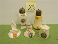 German Portrait Design Sugar Shaker Muffiniers,