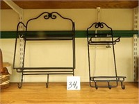 (2) Longaberger Wrought Iron Wall Basket Hangers -