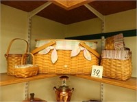 (5) Longaberger Baskets - Craft Keeper, Tiny Tote,