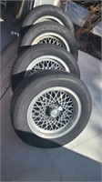 4 Pc. Rims & Tires 15", 5 Lug Mercedes 380SL