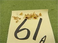 10kt Test Yellow Gold Cat Earrings w/ 14kt Backs &