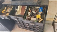 27 Drawer Metal Cabinet w/ Misc. Hardware