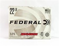 325 ROUNDS FEDERAL .22 LR AUTO MATCH AMMO