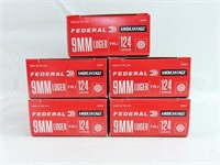 250 ROUNDS FEDERAL AMERICAN EAGLE 9MM LUGER