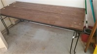 Iron Base Table Wooden Top