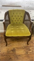 Ruffed rattan honeycomb chair