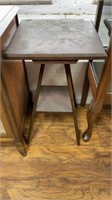 Antique 2-tiered square sided table (24x15)