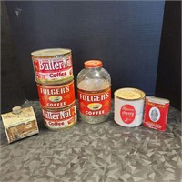 Vintage Advertising Cans Tins Folgers Jar