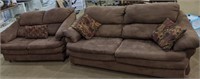 Matching couch and loveseat with throw cushions