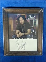 Eric Singer, signed and framed picture 10" x