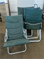 Four Folding Camp/ Cottage Chairs measure 24"