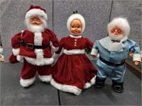 Lot of 3 Vintage Christmas Dolls