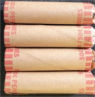 4 Rolls Of Unsearched Wheat Pennies