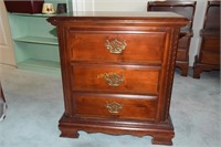 2 Drawer Mahogany Stand with Bracket Feet- 27in x