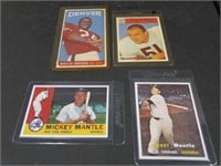 Lot of Baseball Football Cards Mickey Mantle
