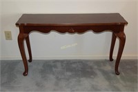 Queen Anne legged sofa table and footed ottoman