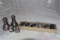 6 Sterling silver shakers, in original box- 17g,