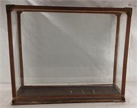 FOUR SIDED GLASS DISPLAY CABINET - 26 X 22 X 7