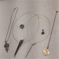 JEWELERY - NECKLACES / ONE MARKED STERLING