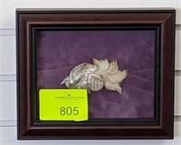 CARVED FISH  IN SHADOW BOX (8"t X 10"w)