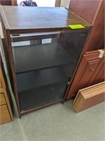 WOODEN STERO CABINET WITH GLASS DOOR WITH 3 SHELVE