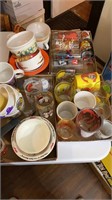 4 boxes of kitchen glassware and collectibles