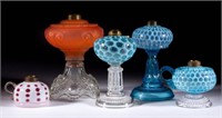 Many rare full-size finger and stand lamps