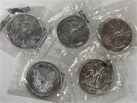 5 American Eagle Silver Coins