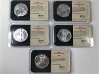 5 American Eagle Silver Coins