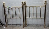 2 Twin Size Brass Plated Headboards Y12A