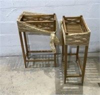 2 Wooden Plant Stands K9B