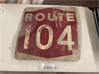 METAL ROUTE 104 SIGN