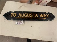 TO AUGUSTA WAY ARROW SIGN