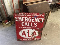DOUBLE SIDED PORCELAIN EMERGENCY CALLS SIGN