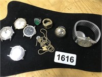 MISC LOT OF WATCHES AND JEWELRY