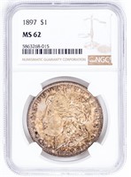 Coin 1897  Morgan Silver Dollar NGC MS62
