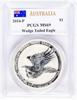 Coin 2014-P Australia $1 .999 Silver PCGS MS69