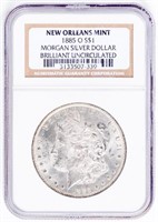 Coin 1885-O  Morgan Silver Dollar NGC BU