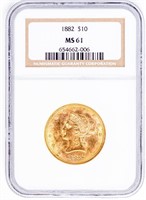 Coin 1882  $10 Liberty Gold NGC MS61
